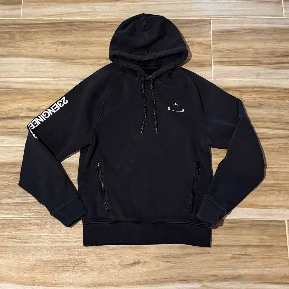 Jordan 23 Engineered Fleece Hoodie Mens XS Black Pullover‎ DQ7881-010